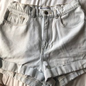 American Apparel High Waist Cuff Jean Shorts